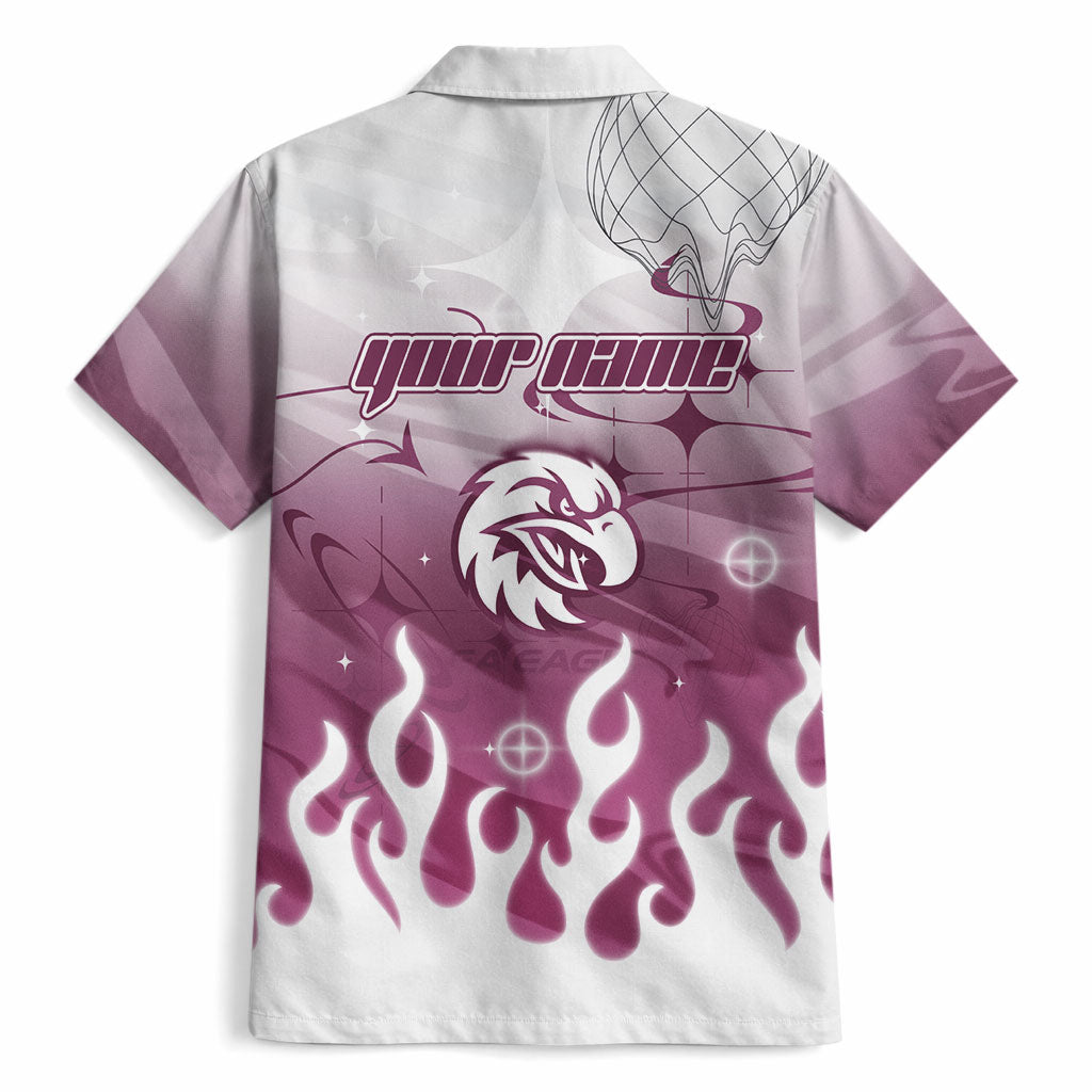 Personalized Manly Warringah Sea Eagles Hawaiian Shirt Y2K Grunge Aesthetic With Cyber Flames and Starburst Graphics
