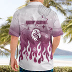 Personalized Manly Warringah Sea Eagles Hawaiian Shirt Y2K Grunge Aesthetic With Cyber Flames and Starburst Graphics