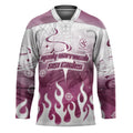 Personalized Manly Warringah Sea Eagles Hockey Jersey Y2K Grunge Aesthetic With Cyber Flames and Starburst Graphics