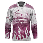 Personalized Manly Warringah Sea Eagles Hockey Jersey Y2K Grunge Aesthetic With Cyber Flames and Starburst Graphics
