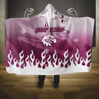 Personalized Manly Warringah Sea Eagles Hooded Blanket Y2K Grunge Aesthetic With Cyber Flames and Starburst Graphics
