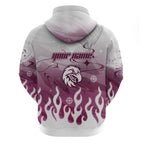 Personalized Manly Warringah Sea Eagles Hoodie Y2K Grunge Aesthetic With Cyber Flames and Starburst Graphics