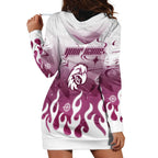 Personalized Manly Warringah Sea Eagles Hoodie Dress Y2K Grunge Aesthetic With Cyber Flames and Starburst Graphics