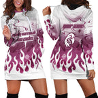 Personalized Manly Warringah Sea Eagles Hoodie Dress Y2K Grunge Aesthetic With Cyber Flames and Starburst Graphics