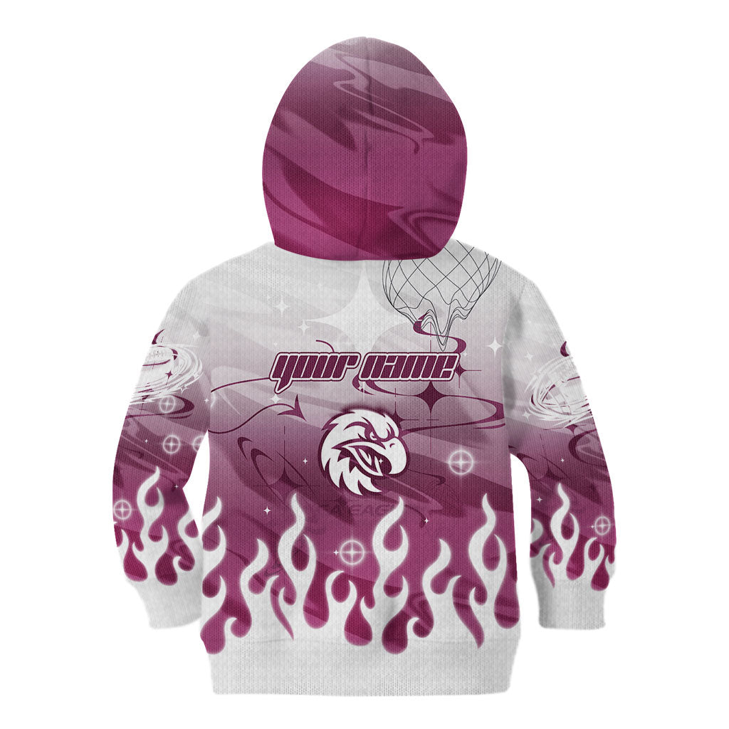 Personalized Manly Warringah Sea Eagles Kid Hoodie Y2K Grunge Aesthetic With Cyber Flames and Starburst Graphics