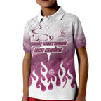 Personalized Manly Warringah Sea Eagles Kid Polo Shirt Y2K Grunge Aesthetic With Cyber Flames and Starburst Graphics