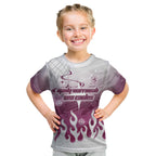 Personalized Manly Warringah Sea Eagles Kid T Shirt Y2K Grunge Aesthetic With Cyber Flames and Starburst Graphics