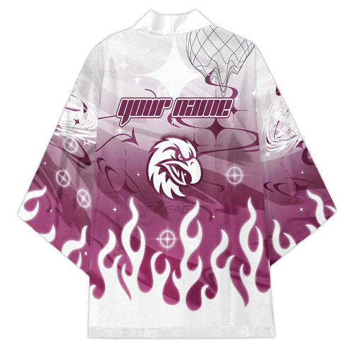 Personalized Manly Warringah Sea Eagles Kimono Y2K Grunge Aesthetic With Cyber Flames and Starburst Graphics