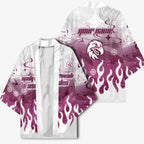 Personalized Manly Warringah Sea Eagles Kimono Y2K Grunge Aesthetic With Cyber Flames and Starburst Graphics