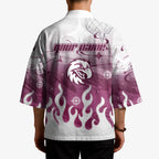 Personalized Manly Warringah Sea Eagles Kimono Y2K Grunge Aesthetic With Cyber Flames and Starburst Graphics