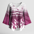 Personalized Manly Warringah Sea Eagles Kimono Sleeve Blouse Y2K Grunge Aesthetic With Cyber Flames and Starburst Graphics