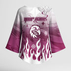 Personalized Manly Warringah Sea Eagles Kimono Sleeve Blouse Y2K Grunge Aesthetic With Cyber Flames and Starburst Graphics