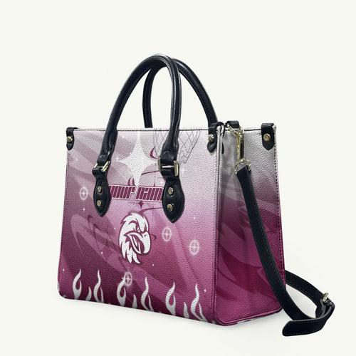 Personalized Manly Warringah Sea Eagles Leather Bag Y2K Grunge Aesthetic With Cyber Flames and Starburst Graphics