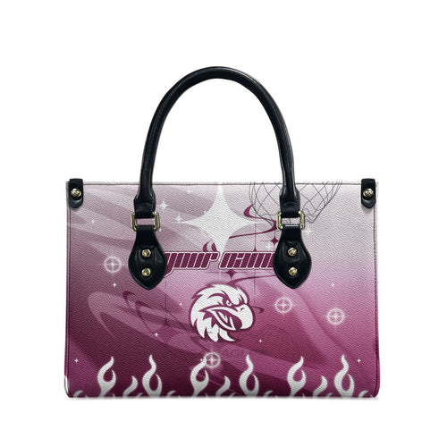 Personalized Manly Warringah Sea Eagles Leather Bag Y2K Grunge Aesthetic With Cyber Flames and Starburst Graphics
