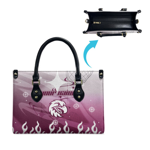 Personalized Manly Warringah Sea Eagles Leather Bag Y2K Grunge Aesthetic With Cyber Flames and Starburst Graphics