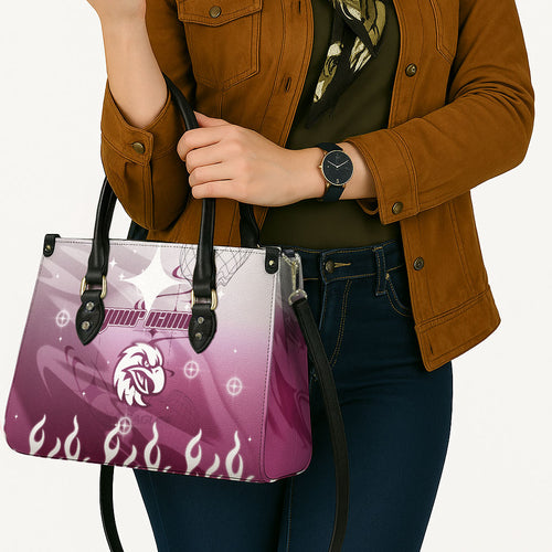 Personalized Manly Warringah Sea Eagles Leather Bag Y2K Grunge Aesthetic With Cyber Flames and Starburst Graphics