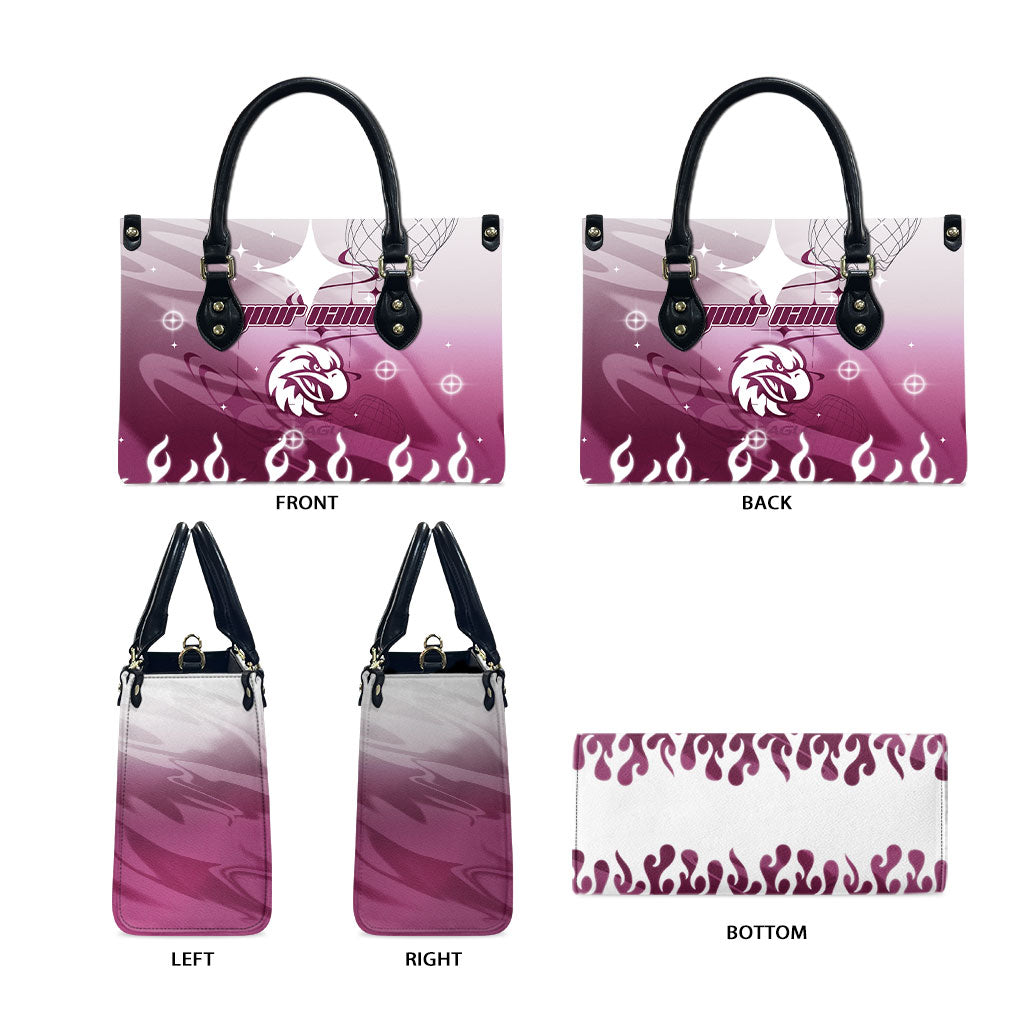 Personalized Manly Warringah Sea Eagles Leather Bag Y2K Grunge Aesthetic With Cyber Flames and Starburst Graphics