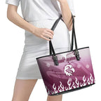 Personalized Manly Warringah Sea Eagles Leather Tote Bag Y2K Grunge Aesthetic With Cyber Flames and Starburst Graphics