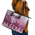 Personalized Manly Warringah Sea Eagles Leather Tote Bag Y2K Grunge Aesthetic With Cyber Flames and Starburst Graphics