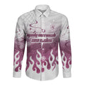 Personalized Manly Warringah Sea Eagles Long Sleeve Button Shirt Y2K Grunge Aesthetic With Cyber Flames and Starburst Graphics
