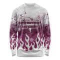 Personalized Manly Warringah Sea Eagles Long Sleeve Shirt Y2K Grunge Aesthetic With Cyber Flames and Starburst Graphics