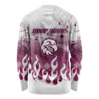 Personalized Manly Warringah Sea Eagles Long Sleeve Shirt Y2K Grunge Aesthetic With Cyber Flames and Starburst Graphics