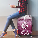 Personalized Manly Warringah Sea Eagles Luggage Cover Y2K Grunge Aesthetic With Cyber Flames and Starburst Graphics