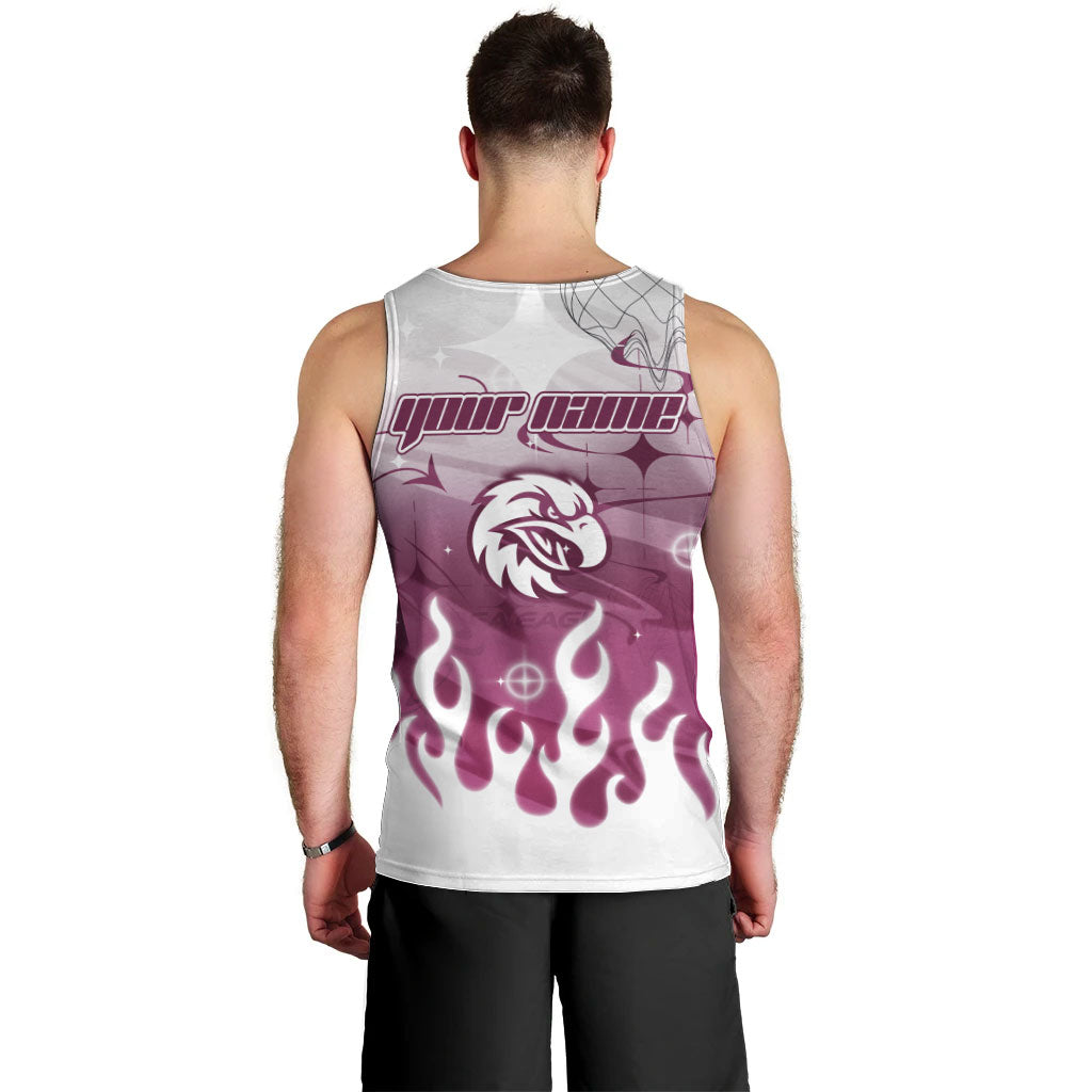 Personalized Manly Warringah Sea Eagles Men Tank Top Y2K Grunge Aesthetic With Cyber Flames and Starburst Graphics