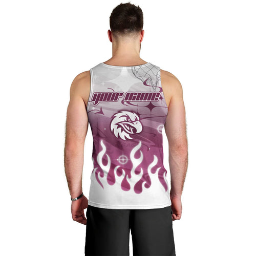 Personalized Manly Warringah Sea Eagles Men Tank Top Y2K Grunge Aesthetic With Cyber Flames and Starburst Graphics