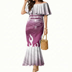 Personalized Manly Warringah Sea Eagles Mermaid Dress Y2K Grunge Aesthetic With Cyber Flames and Starburst Graphics