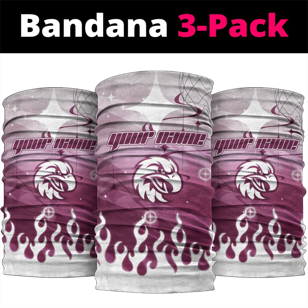 Personalized Manly Warringah Sea Eagles Neck Gaiter Y2K Grunge Aesthetic With Cyber Flames and Starburst Graphics