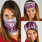 Personalized Manly Warringah Sea Eagles Neck Gaiter Y2K Grunge Aesthetic With Cyber Flames and Starburst Graphics