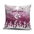 Personalized Manly Warringah Sea Eagles Pillow Cover Y2K Grunge Aesthetic With Cyber Flames and Starburst Graphics