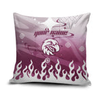 Personalized Manly Warringah Sea Eagles Pillow Cover Y2K Grunge Aesthetic With Cyber Flames and Starburst Graphics