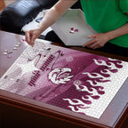 Personalized Manly Warringah Sea Eagles Puzzle Y2K Grunge Aesthetic With Cyber Flames and Starburst Graphics