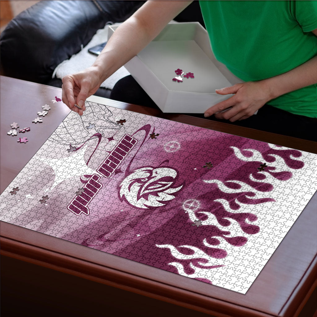 Personalized Manly Warringah Sea Eagles Puzzle Y2K Grunge Aesthetic With Cyber Flames and Starburst Graphics
