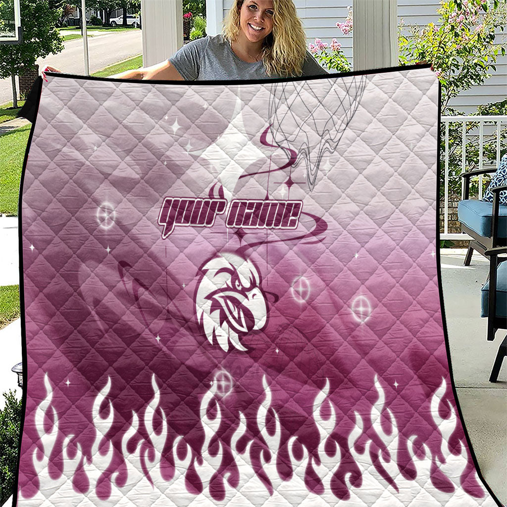 Personalized Manly Warringah Sea Eagles Quilt Y2K Grunge Aesthetic With Cyber Flames and Starburst Graphics