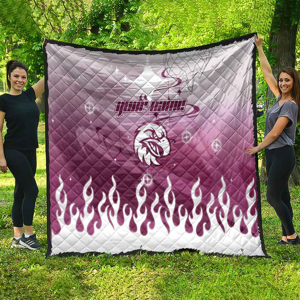 Personalized Manly Warringah Sea Eagles Quilt Y2K Grunge Aesthetic With Cyber Flames and Starburst Graphics