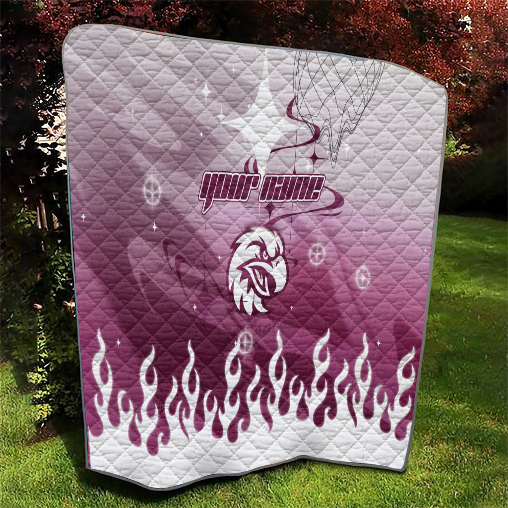 Personalized Manly Warringah Sea Eagles Quilt Y2K Grunge Aesthetic With Cyber Flames and Starburst Graphics