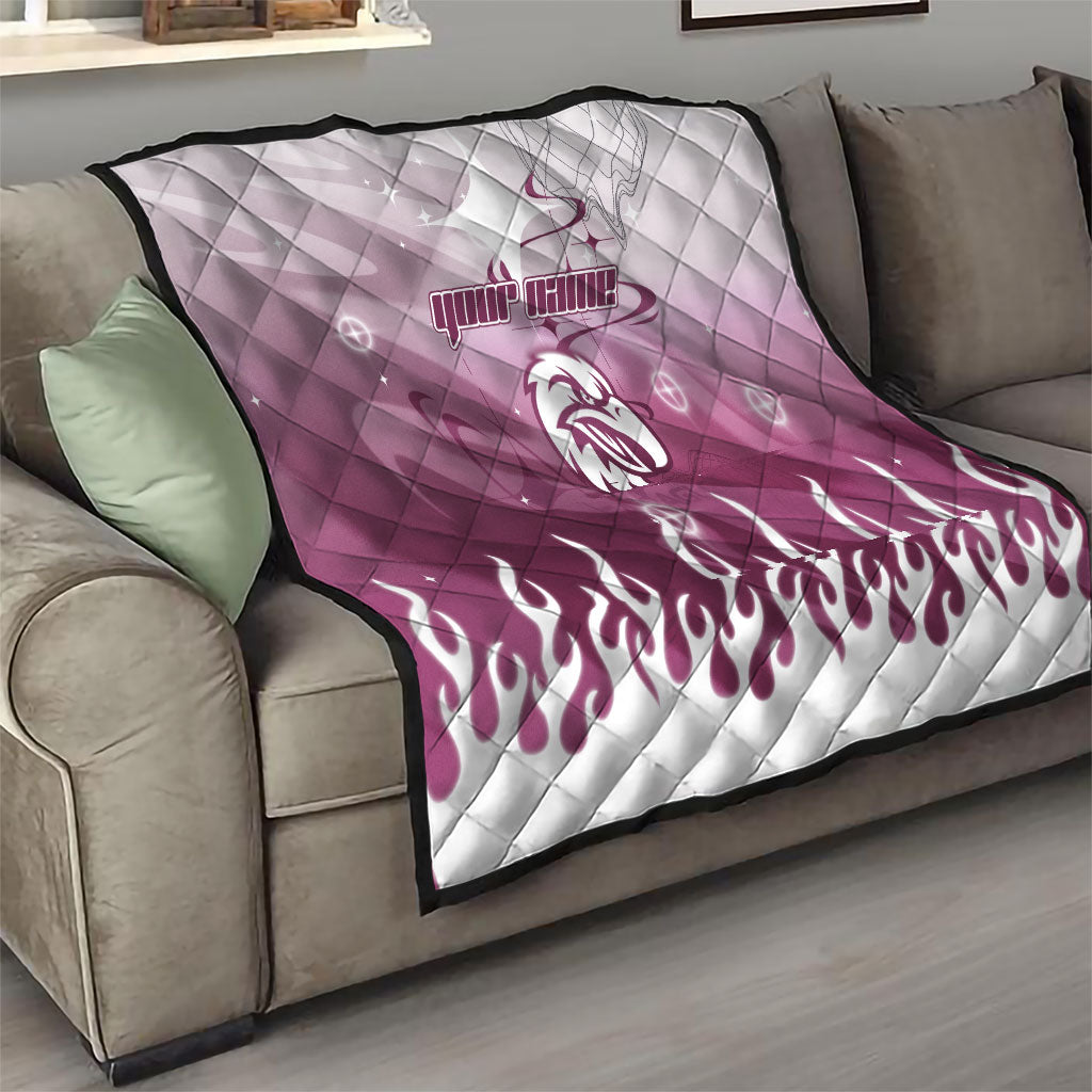 Personalized Manly Warringah Sea Eagles Quilt Y2K Grunge Aesthetic With Cyber Flames and Starburst Graphics