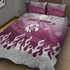 Personalized Manly Warringah Sea Eagles Quilt Bed Set Y2K Grunge Aesthetic With Cyber Flames and Starburst Graphics