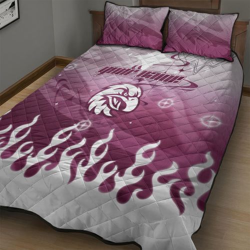 Personalized Manly Warringah Sea Eagles Quilt Bed Set Y2K Grunge Aesthetic With Cyber Flames and Starburst Graphics