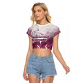 Personalized Manly Warringah Sea Eagles Raglan Cropped T Shirt Y2K Grunge Aesthetic With Cyber Flames and Starburst Graphics