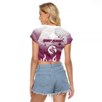 Personalized Manly Warringah Sea Eagles Raglan Cropped T Shirt Y2K Grunge Aesthetic With Cyber Flames and Starburst Graphics