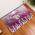 Personalized Manly Warringah Sea Eagles Rubber Doormat Y2K Grunge Aesthetic With Cyber Flames and Starburst Graphics