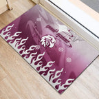 Personalized Manly Warringah Sea Eagles Rubber Doormat Y2K Grunge Aesthetic With Cyber Flames and Starburst Graphics