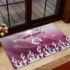 Personalized Manly Warringah Sea Eagles Rubber Doormat Y2K Grunge Aesthetic With Cyber Flames and Starburst Graphics