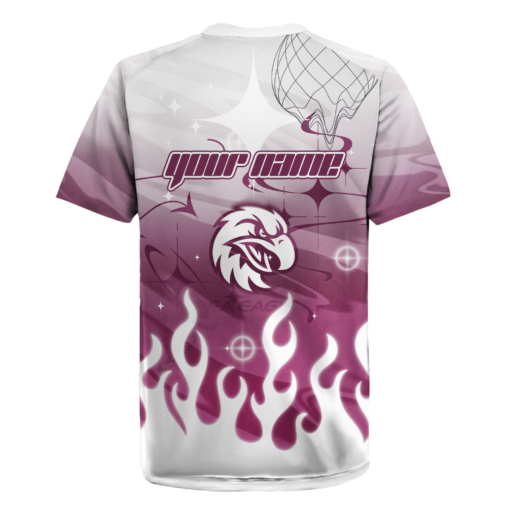 Personalized Manly Warringah Sea Eagles Rugby Jersey Y2K Grunge Aesthetic With Cyber Flames and Starburst Graphics