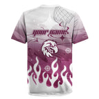 Personalized Manly Warringah Sea Eagles Rugby Jersey Y2K Grunge Aesthetic With Cyber Flames and Starburst Graphics