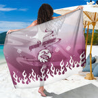 Personalized Manly Warringah Sea Eagles Sarong Y2K Grunge Aesthetic With Cyber Flames and Starburst Graphics